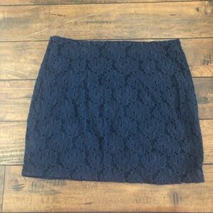 Abercrombie & Fitch Navy Lace Mini Skirt